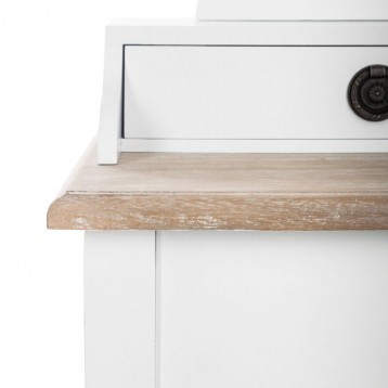 Tocador con espejo Chrysa blanco y madera_Detalle_1