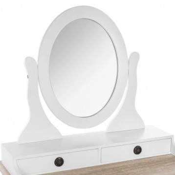 Tocador con espejo Chrysa blanco y madera_Detalle_4