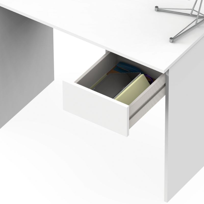 Escritorio Turín y estanterías color blanco_Escritorio_Detalle