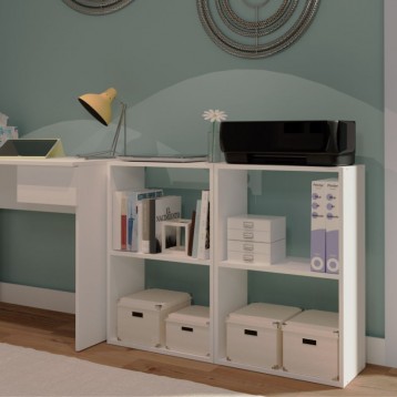 Escritorio Turín y estanterías color blanco_Ambiente_1