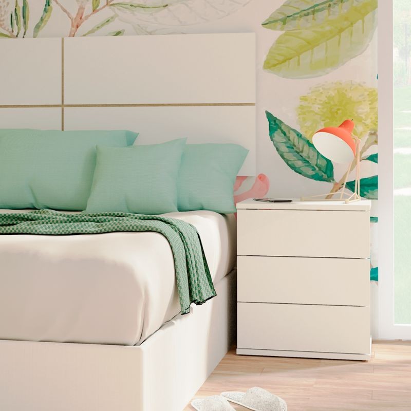 Pack cabecero juvenil y mesitas Nova Blanco Mate_Ambiente