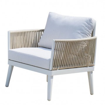 Conjunto Muebles Exteriores 4 Piezas Miramar Color Blanco_Silla