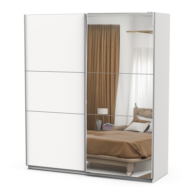 Armario Ghodt Dormitorio Color Blanco Con Espejo Y 2p Correderas_PORTADA