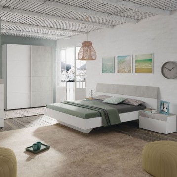 Dormitorio Estilo Industrial Pack Blanco y Gris Cemento_ambiente 2