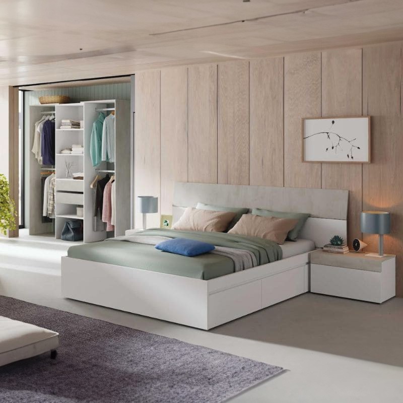 Dormitorio Estilo Industrial Pack Blanco y Gris Cemento_ambiente 3