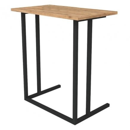 Mesa Auxiliar Para Salón Comedor Roble Safir y Negro 60X36 cm