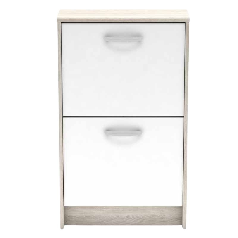 Mueble Zapatero Recibidor Nano 2 Puertas Roble Shannon y Blanco Perla 54 cm Mueble Zapatero Recibidor Nano 2 Puertas Roble Shannon y Blanco Perla 54 cm