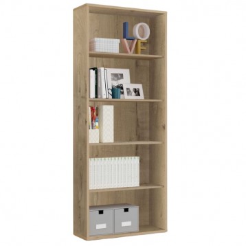 Pack Muebles Despacho Oficina 4 Escritorios Roble Gold_Estantería_1