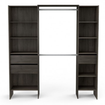 Vestidor Extensible con 3 Cajones Miami Color Madera Oscuro 189x203x50 Cm_2