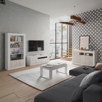 Ambiente Aparador Baltico Salón Comedor Blanco Artik Y Blanco Velho 2