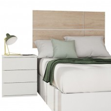 Cabecero de Cama de 90 Pack Mesita Juvenil Nova Color Roble Aurora y Blanco