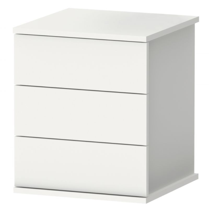 Cabecero 90 Roble y Mesita Blanca 3 Cajones Nova_Mesita_1