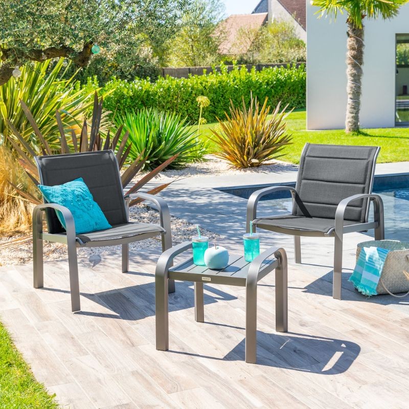 Muebles De Exterior Jardín Elyn 3 Piezas Color Gris Antracita y Grafito Ambiente_1 Muebles De Exterior Jardín Elyn 3 Piezas Color Gris Antracita y Grafito Ambiente_1