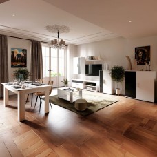 Pack Muebles Salón Completo Rom Blanco Mate y Negro