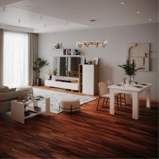 Pack Muebles Salón Completo Opole Blanco Mate y Roble Claro