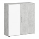 Aparador Salón Moderno Rom Blanco Mate y Cemento 80 cm
