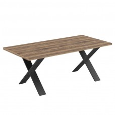 Mesa De Comedor Fija Mónaco Roble Saloon Y Negro Estructurado 180x90 cm