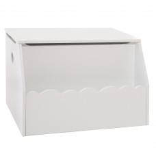 Mueble Infantil Baúl con Espacio Adicional Exterior en Color Blanco Mate 58x39x38 cm