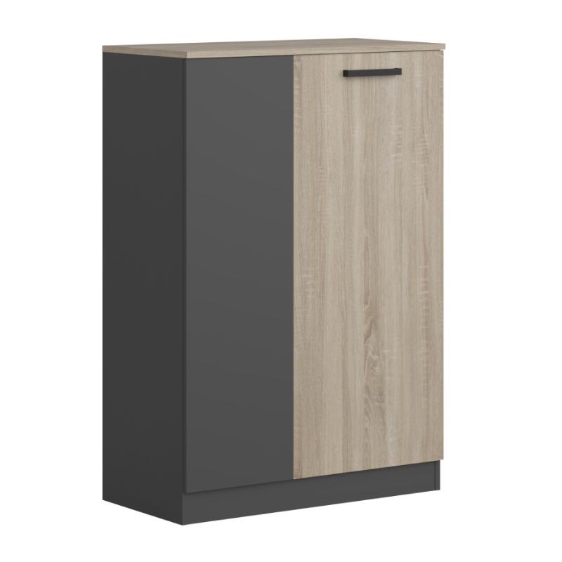 Armario Auxiliar Nibis en Roble Sonoma y Gris Antracita Colección Nibis 80x116x40 cm Armario Auxiliar Nibis en Roble Sonoma y Gris Antracita Colección Nibis 80x116x40 cm