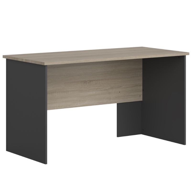 Pack de Oficina en Roble Sonoma y Gris Antracita (Estantería + 2 Armarios Auxiliares + Cajonera + 4 Escritorios)