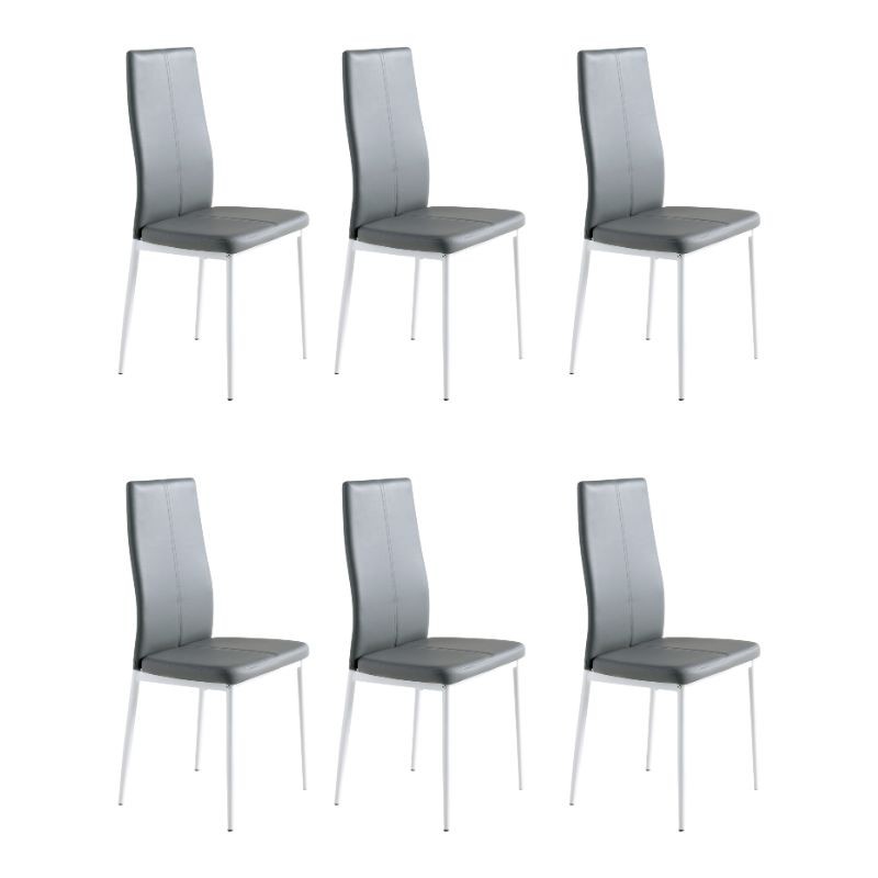 Silla De Comedor Sora Polipiel Gris Y Plata