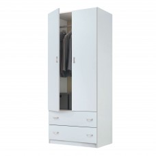 Armario Juvenil Turín Dormitorio Juvenil 2 Cajones Color Blanco Brillo 74x180 cm Armario Juvenil Turín Dormitorio Juvenil 2 Cajones Color Blanco Brillo 74x180 cm