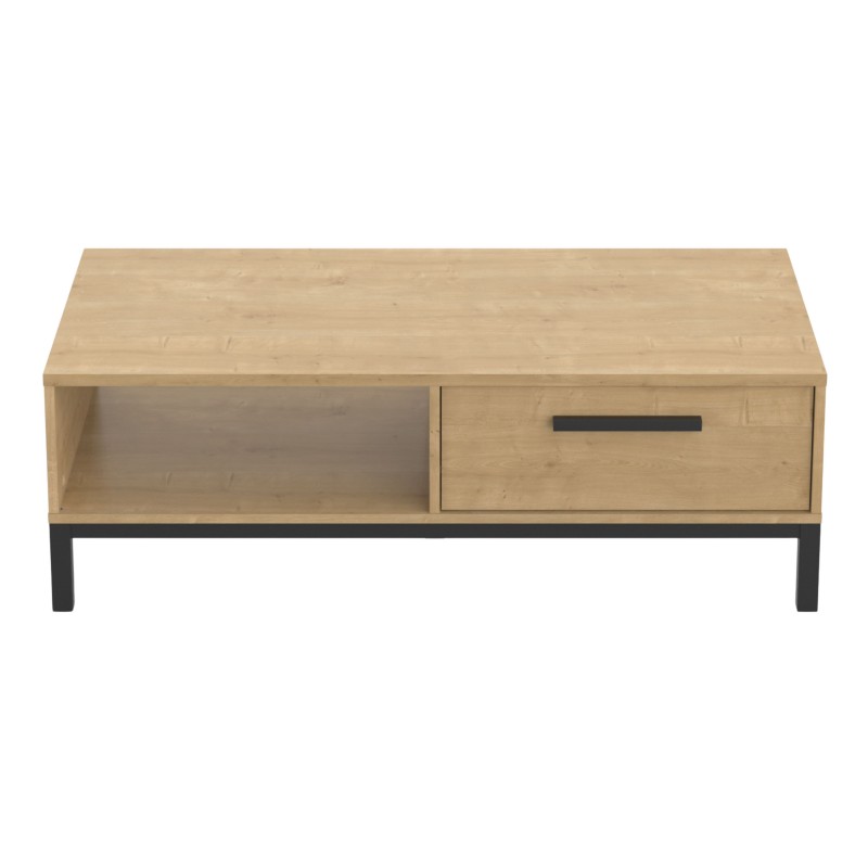 Mesa de Centro Fija Craft Color Roble Hamilton y Negro 110x37 cm