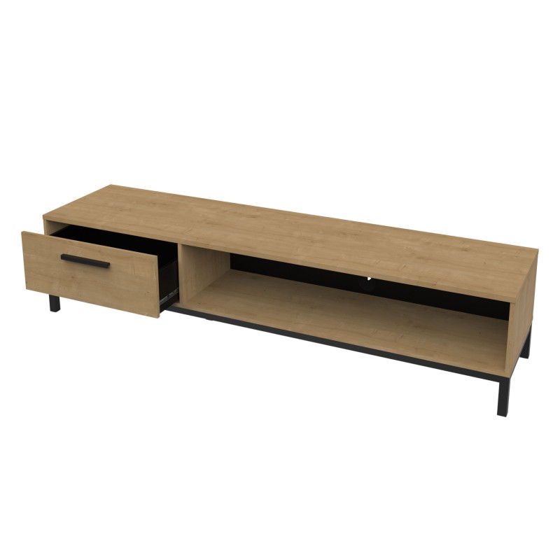 Mueble TV Bench 183 cm Salón Comedor Roble Hamilton y Negro
