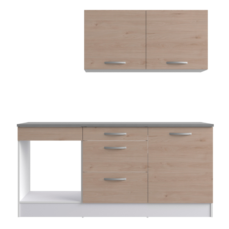 Cocina modular Eko roble completa 180 cm (diseño reversible)