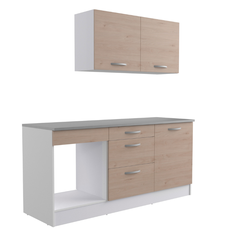 Cocina modular Eko roble completa 180 cm (diseño reversible)