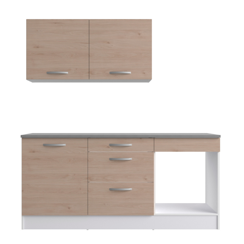 Cocina modular Eko roble completa 180 cm (diseño reversible)