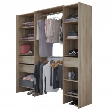 Vestidor Miami 2 Columnas Roble Kronberg 154-192x205 cm