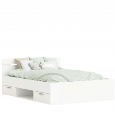 Cama Doble Michigan Color Blanco Con Cajones 135 O 140 cm Cama Doble Michigan Color Blanco Con Cajones 135 O 140 cm