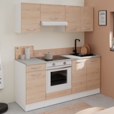 Cocina Modular Eko 7 Muebles Color Roble Jackson y Blanco Mate 180 cm