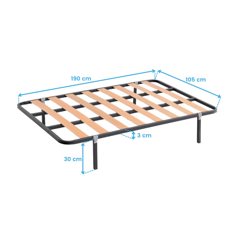 Somier de Láminas Tubo 30x30 mm (Con Patas)