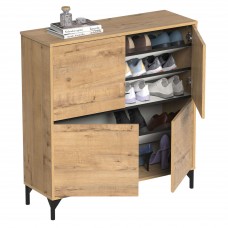 Mueble Zapatero Recibidor Tokio 4 Puertas y 5 Baldas Roble Gold 101 cm