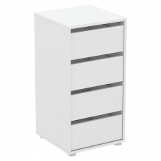 Cajonera de Armario Mueble Auxiliar Pequeño Blokty 4 cajones Blanco Mate 39x76x40 cm