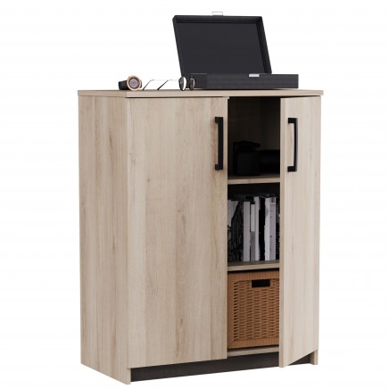 Mueble Auxiliar Organizador Watson Color Roble Waterford y Roble Kronberg 73x95x41 cm