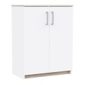 Mueble Auxiliar Organizador Watson Color Blanco Mate y Roble Kronberg 73x95x41 cm