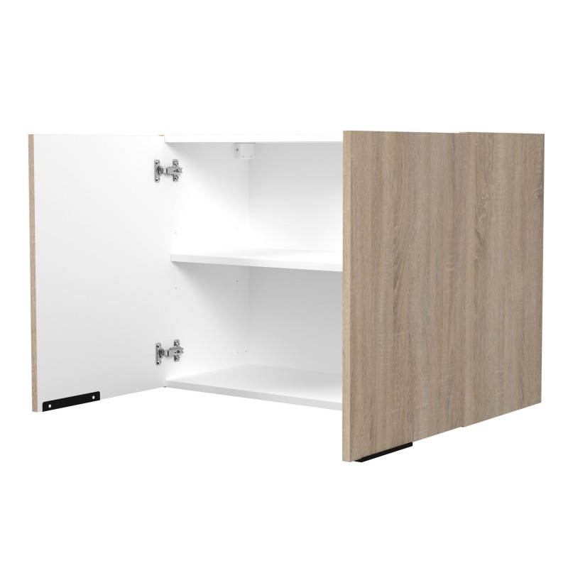 Módulo Cocina Superior Arko 2 Puertas Roble Áspero y Negro 80x36 cm