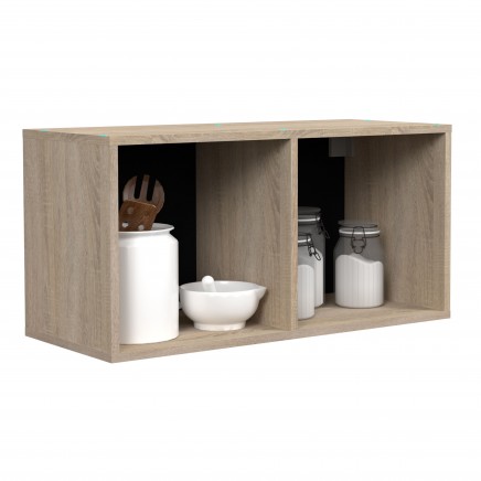 Módulo Cocina Superior Arko 2 Huecos Roble Áspero y Negro 80x34 cm