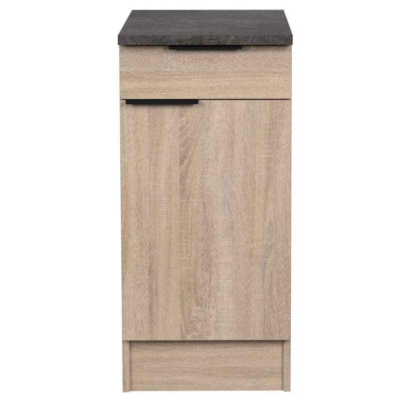 Módulo Cocina Inferior Arko 1C 1P Roble Áspero y Negro 40x60 cm