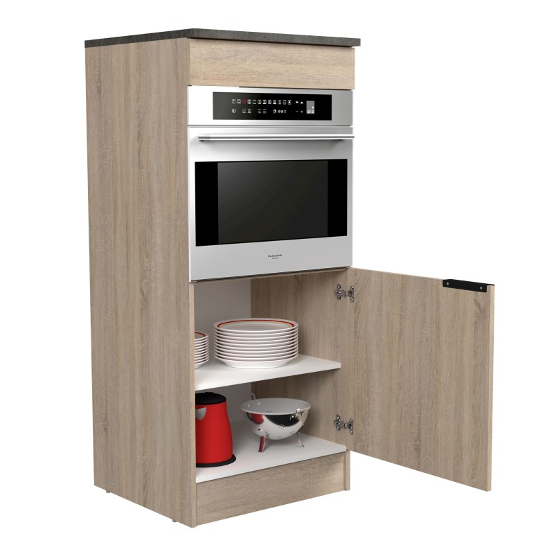 Módulo Inferior Columna Horno Arko Roble Áspero y Negro 60x60 cm