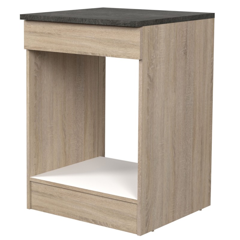 Módulo Inferior Horno 60 cm Arko Roble Áspero y Negro