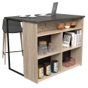 Isla Cocina Arko Mueble Auxiliar Roble Áspero y Negro 109x90x80 cm