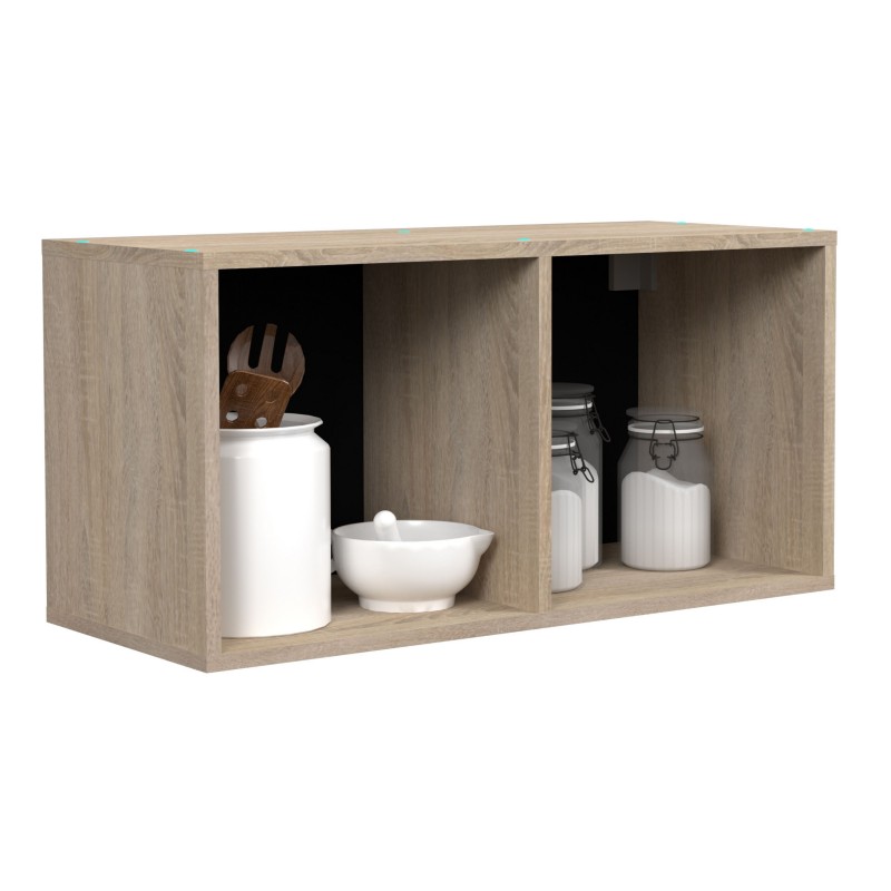 Cocina Modular Arko Completa 8 Módulos Roble Áspero y Negro 300 cm Cocina Modular Arko Completa 8 Módulos Roble Áspero y Negro 300 cm