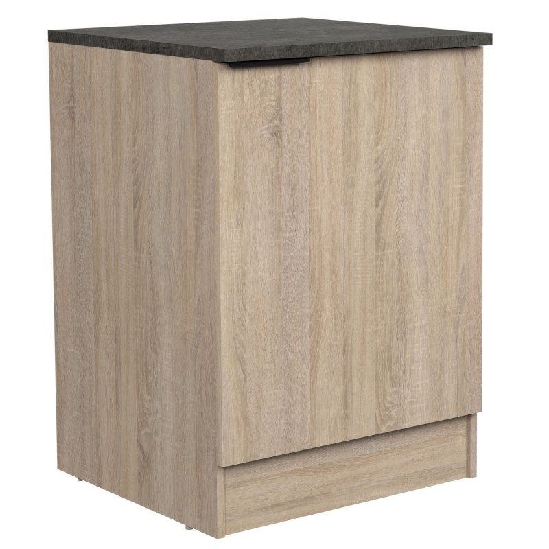 Cocina Modular Arko Completa 8 Módulos Roble Áspero y Negro 300 cm Cocina Modular Arko Completa 8 Módulos Roble Áspero y Negro 300 cm