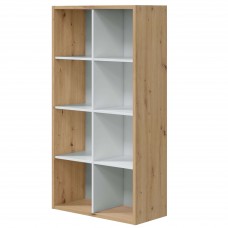Estantería Juvenil Noa 8 Huecos Color Roble Nodi Y Blanco Artik 137x72x33 cm