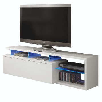 Mesa TV LED 150 cm blanco brillo