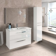 Mueble de Baño Blanco Aruba con Columna (Incluye Lavabo y Espejo) Mueble de Baño Blanco Aruba con Columna (Incluye Lavabo y Espejo)